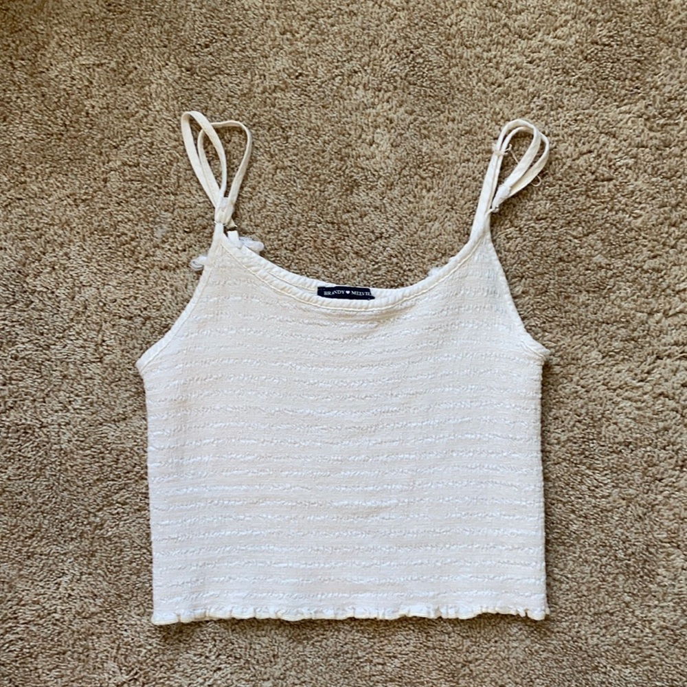 Brandy Melville Cream/White Cropped Tank